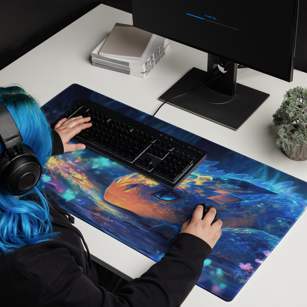 Baby Dragon Battle Buddy - Full Desk Mouse Pad