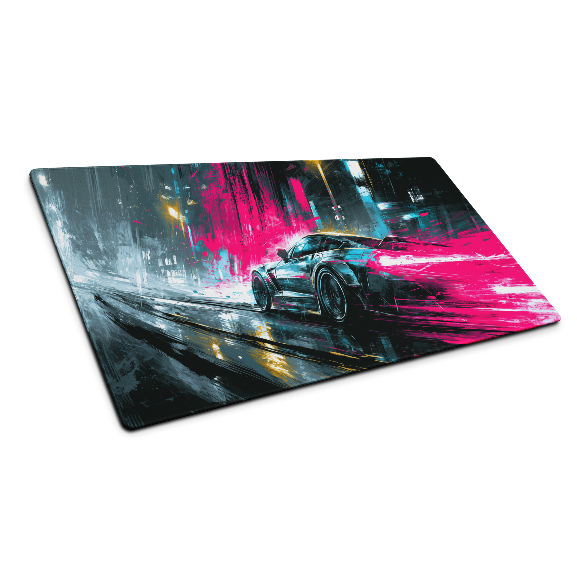 Neon Racer - Full Desk Mouse Pad