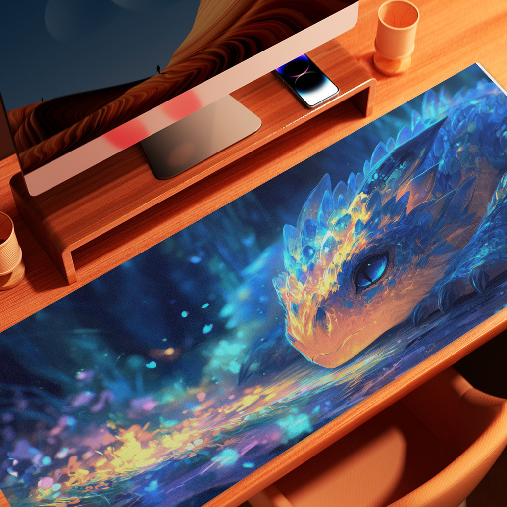 Baby Dragon Battle Buddy - Full Desk Mouse Pad