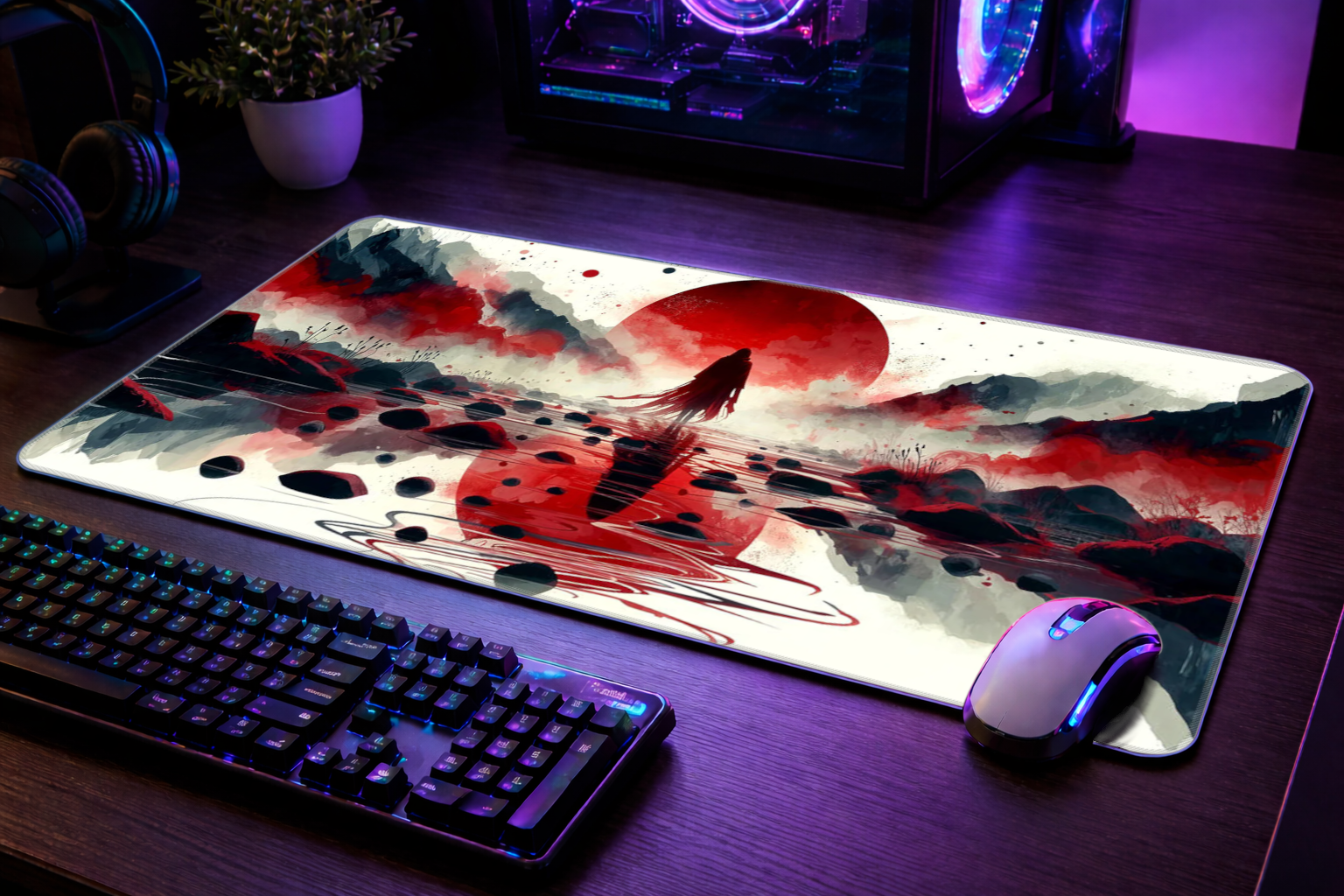 Walk to the Rising Sun - Full Desk Mouse Pad