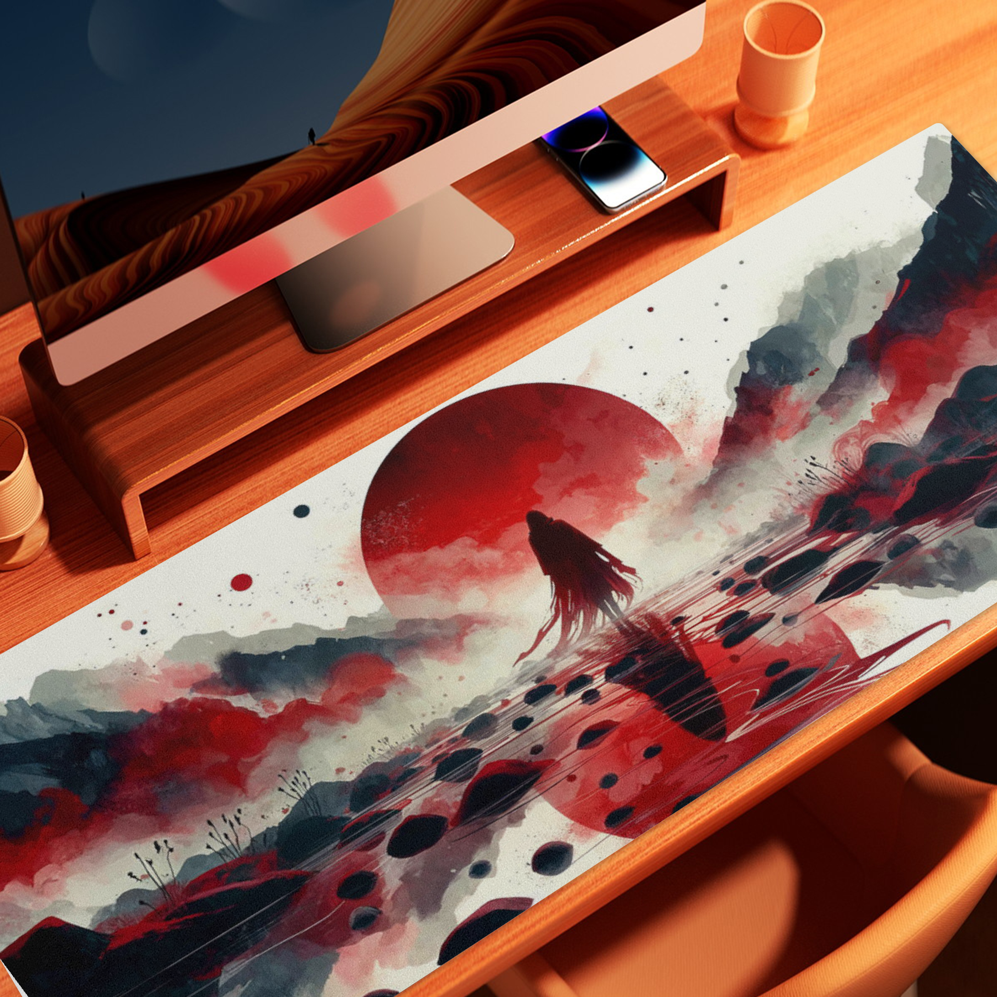 Walk to the Rising Sun - Full Desk Mouse Pad