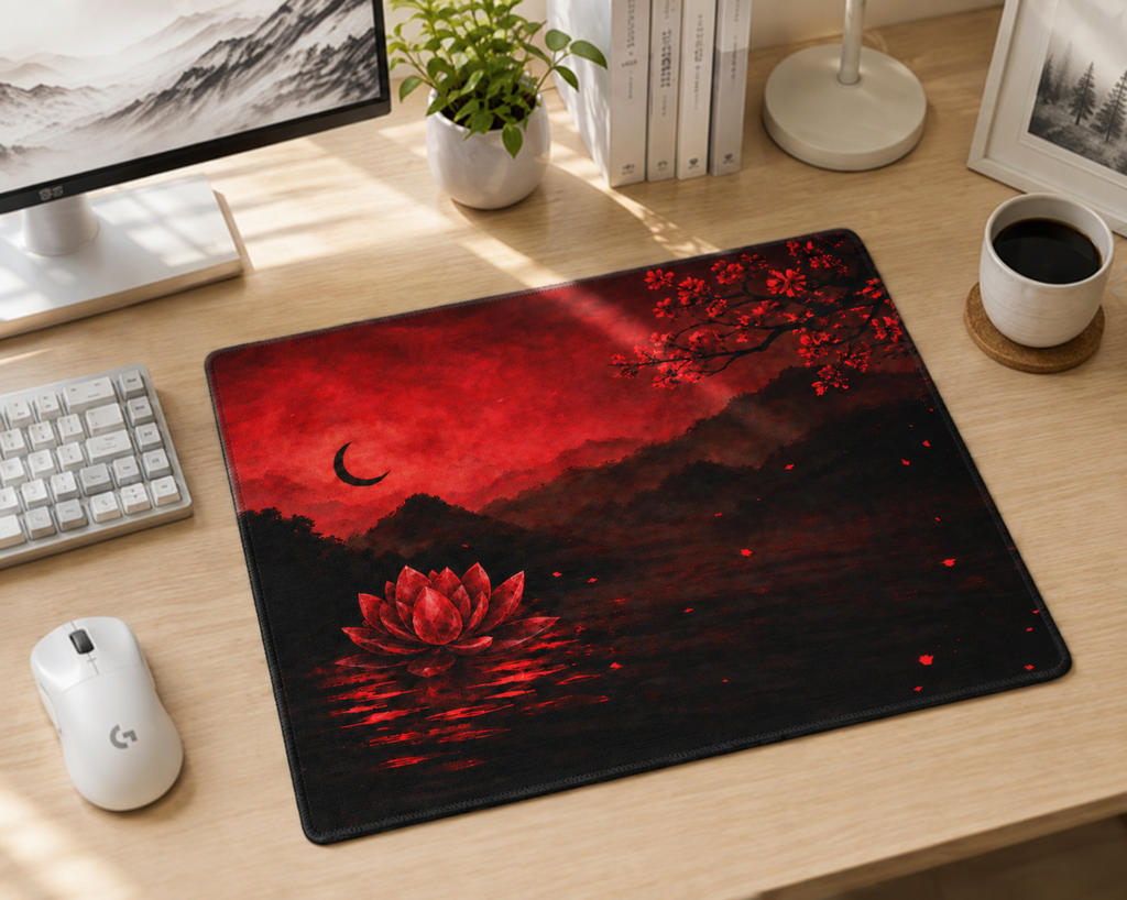 Ruby Lotus Premium Gaming Mouse Pad